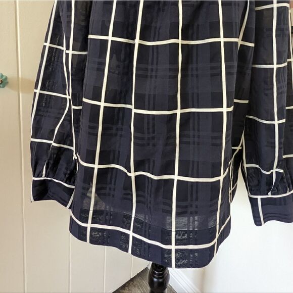 J. Crew Peasant Top 4 Nautical Coastal Cowgirl Preppy Academia Sailor Chic - Picture 5 of 14